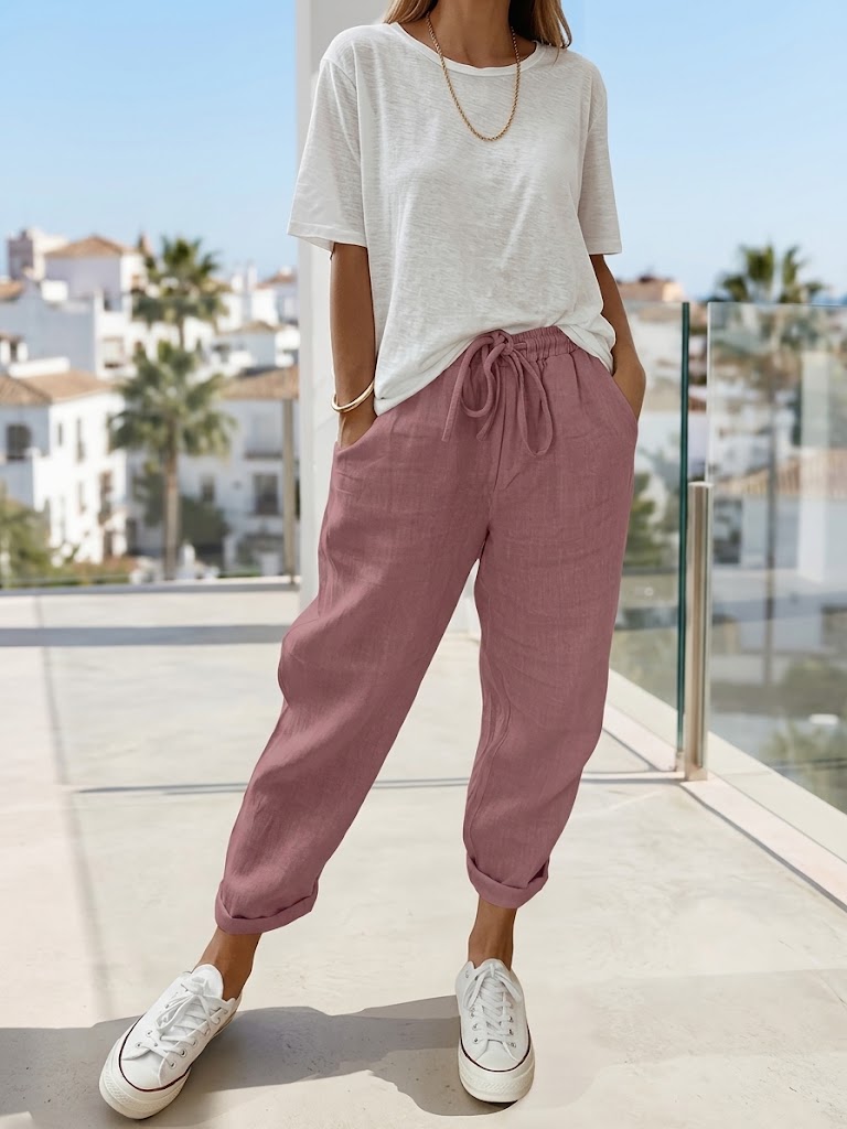Pantalones de algodón y lino