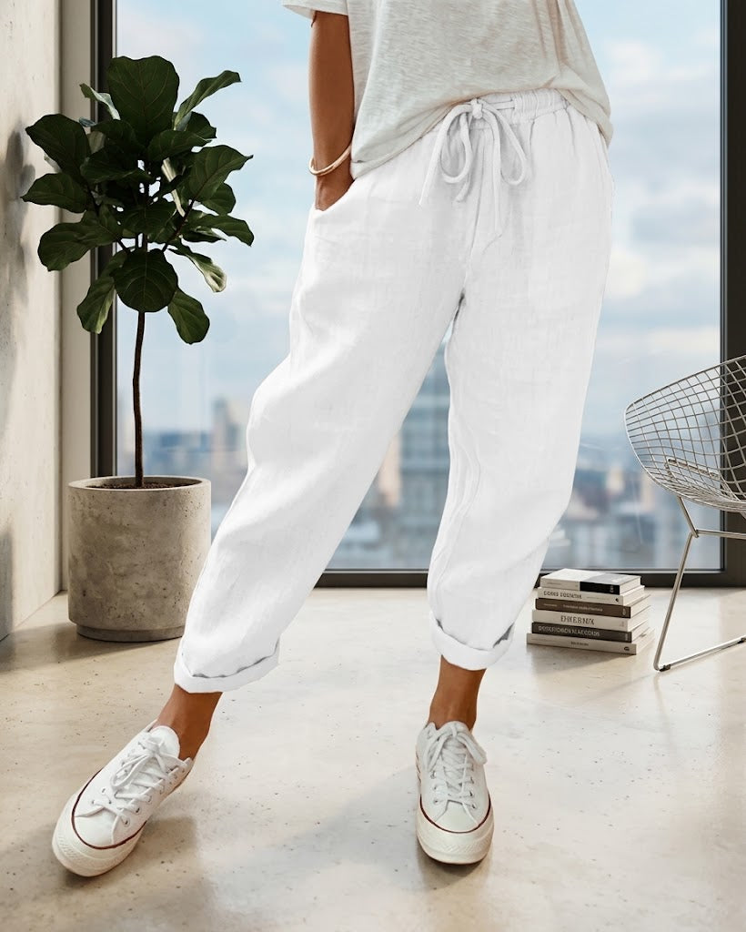 Pantalones de algodón y lino