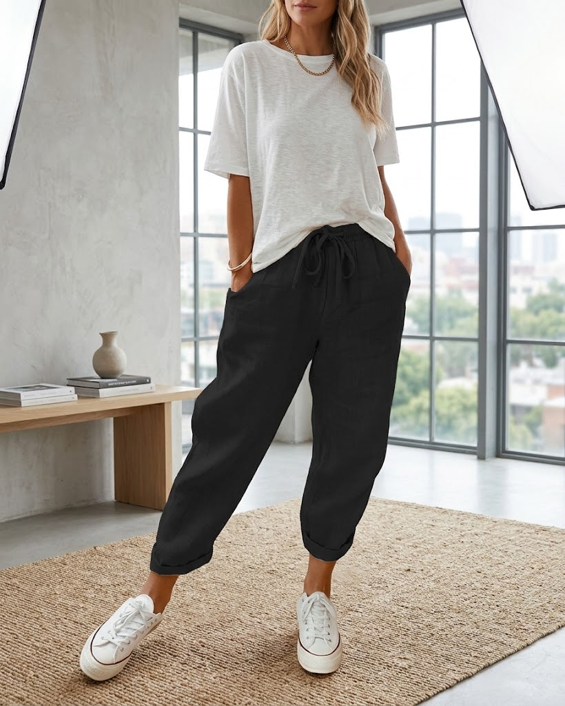 Pantalones de algodón y lino