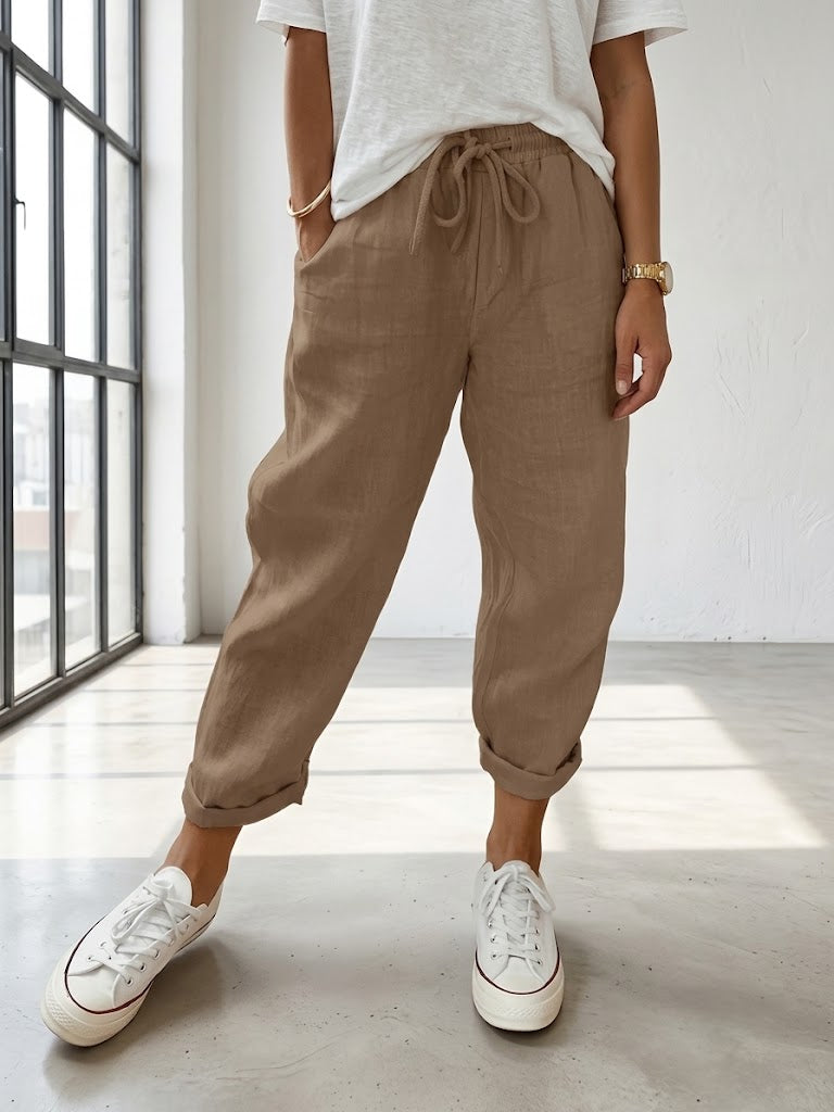 Pantalones de algodón y lino