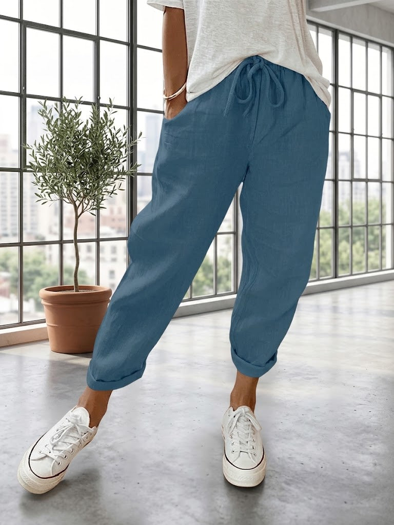 Pantalones de algodón y lino
