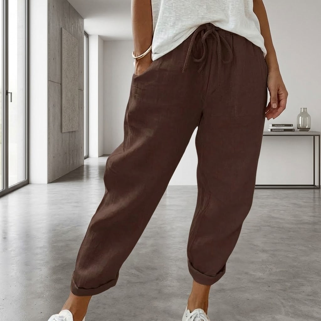 Pantalones de algodón y lino