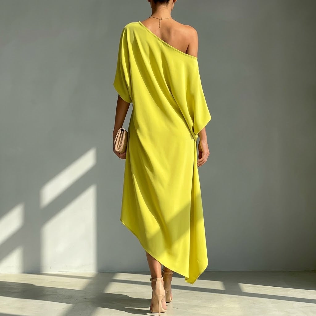 Elegante vestido asimétrico