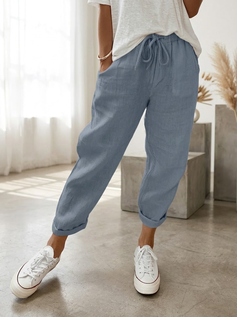 Pantalones de algodón y lino