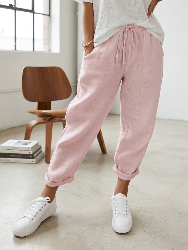 Pantalones de algodón y lino