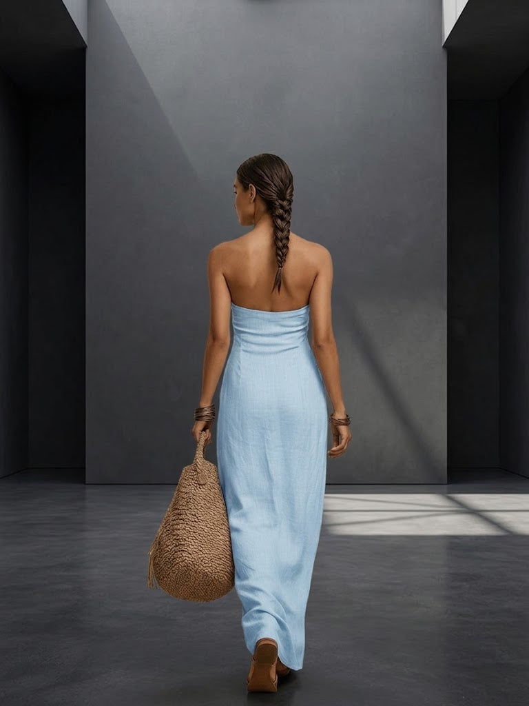 Vestido largo elegante de estilo vintage