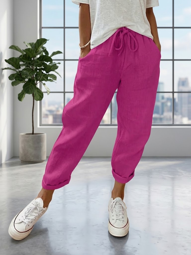 Pantalones de algodón y lino