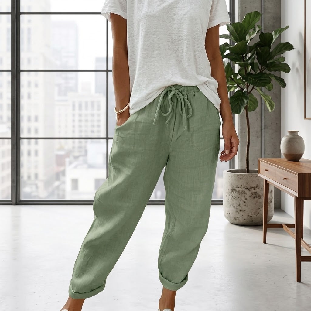 Pantalones de algodón y lino
