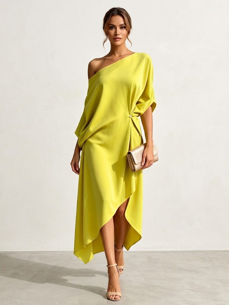 Elegante vestido asimétrico